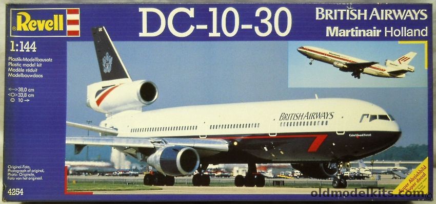 Revell 1/144 McDonnell Douglas DC-10-30 - British Airways or Martinair Holland - (DC10), 4254 plastic model kit